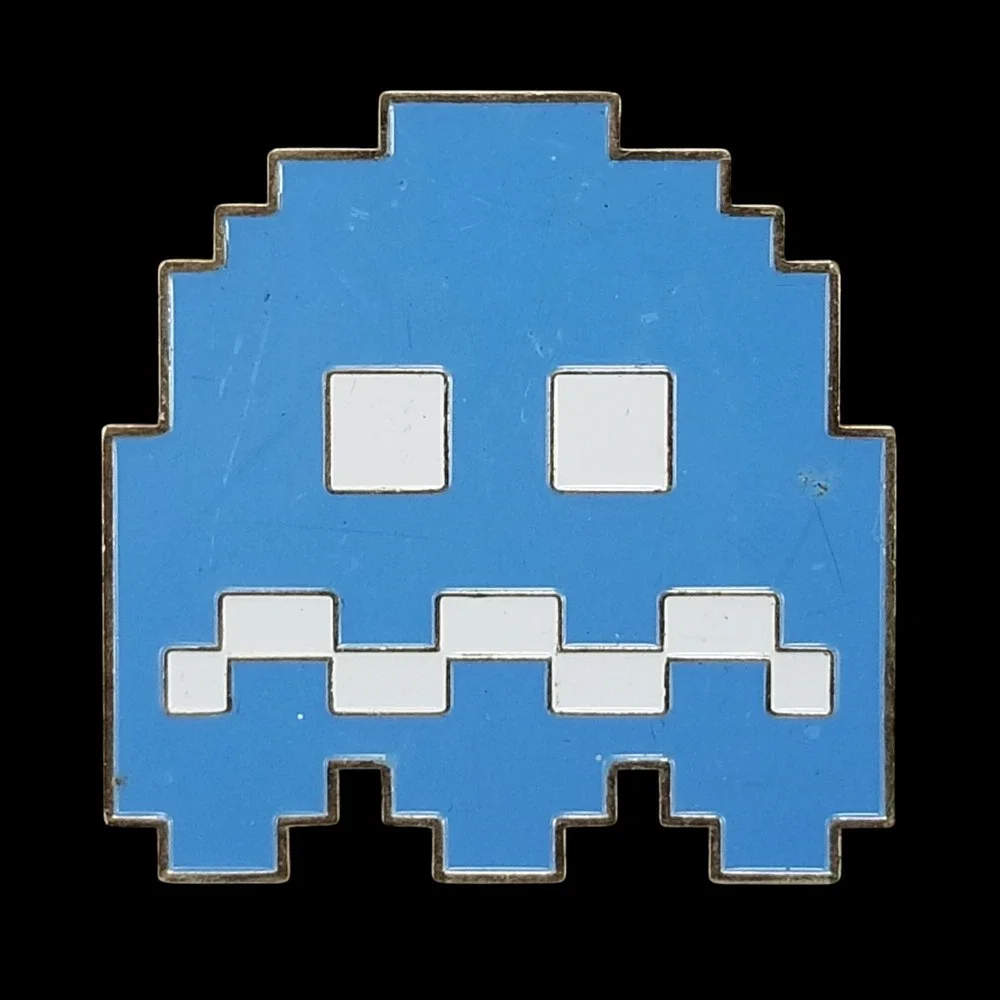 Pac-Man Blue Ghost Belt Buckle Namco Bandai Games Retro Pixel‎ Art Accessory